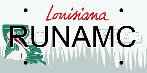 RUNAMC Louisiana License Plate