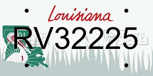 RV32225 Louisiana License Plate