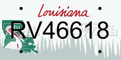 RV46618 Louisiana License Plate