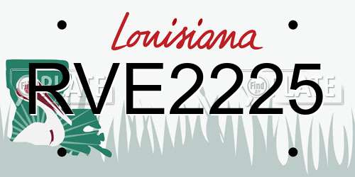 RVE2225 Louisiana License Plate