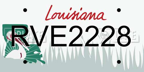 RVE2228 Louisiana License Plate