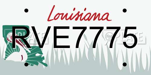 RVE7775 Louisiana License Plate