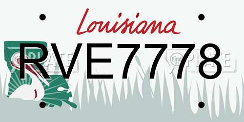 RVE7778 Louisiana License Plate