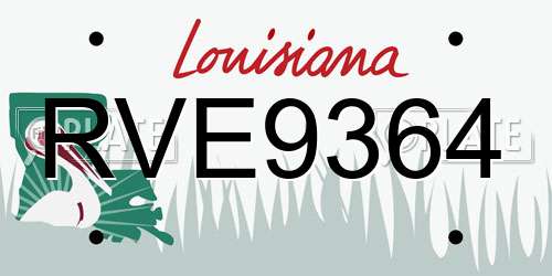 RVE9364 Louisiana License Plate