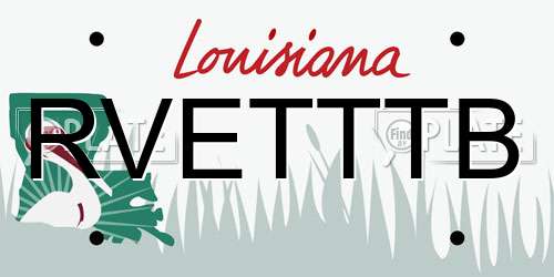 RVETTTB Louisiana License Plate