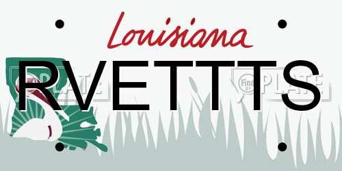 RVETTTS Louisiana License Plate