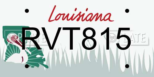 RVT815 Louisiana License Plate