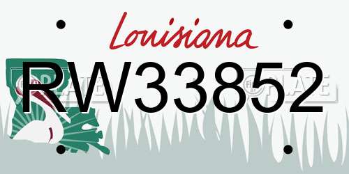 RW33852 Louisiana License Plate