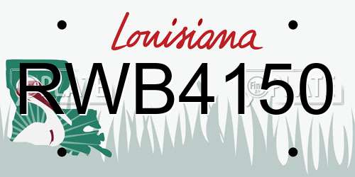 RWB4150 Louisiana License Plate