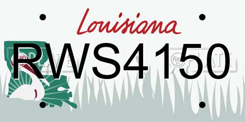 RWS4150 Louisiana License Plate