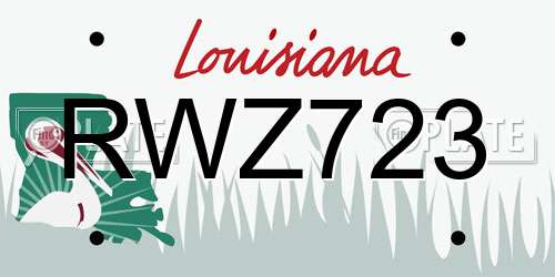 RWZ723 Louisiana License Plate
