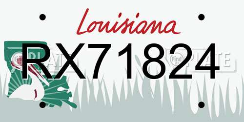 RX71824 Louisiana License Plate