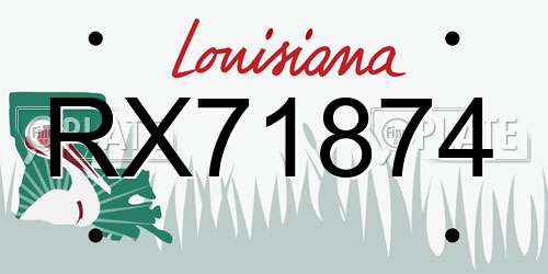 RX71874 Louisiana License Plate