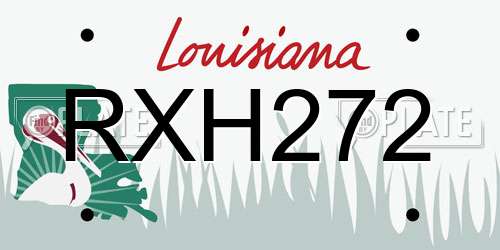 RXH272 Louisiana License Plate