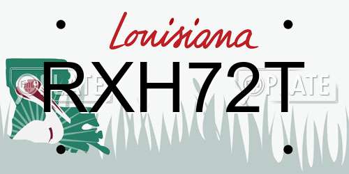 RXH72T Louisiana License Plate