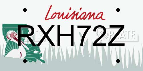 RXH72Z Louisiana License Plate