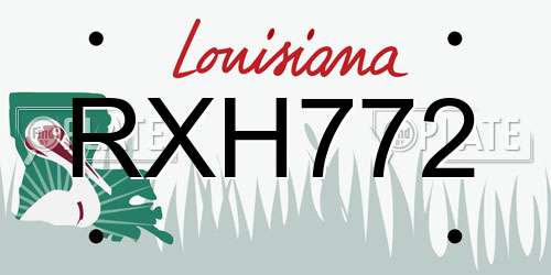 RXH772 Louisiana License Plate