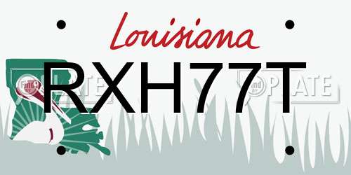 RXH77T Louisiana License Plate