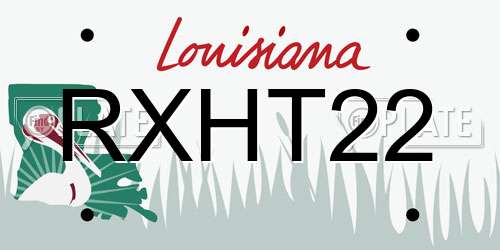 RXHT22 Louisiana License Plate