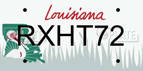 RXHT72 Louisiana License Plate
