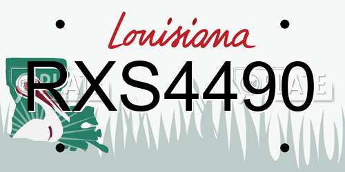 RXS4490 Louisiana License Plate