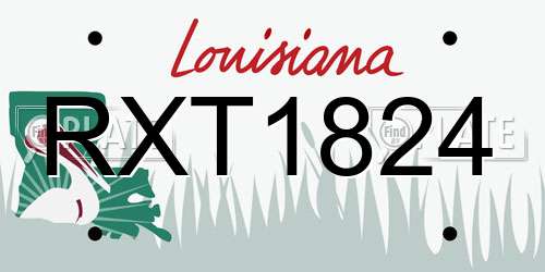 RXT1824 Louisiana License Plate