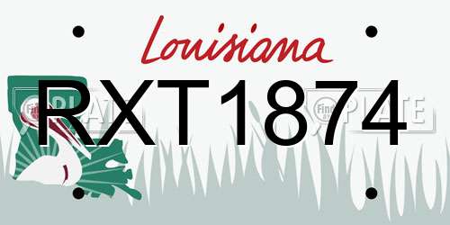RXT1874 Louisiana License Plate
