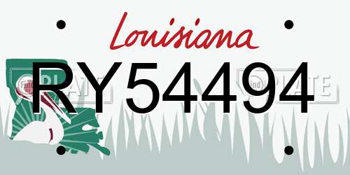 RY54494 Louisiana License Plate
