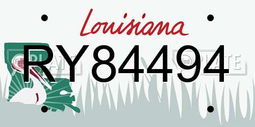RY84494 Louisiana License Plate