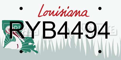 RYB4494 Louisiana License Plate