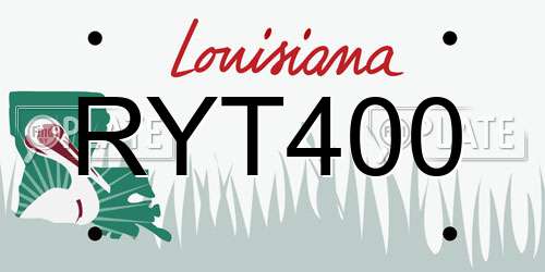 RYT400 Louisiana License Plate