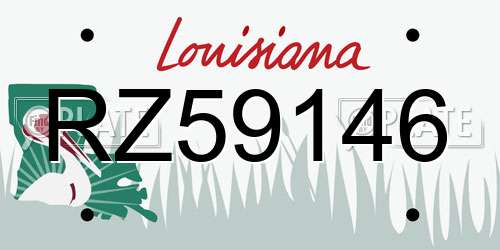 RZ59146 Louisiana License Plate