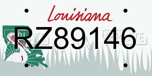 RZ89146 Louisiana License Plate