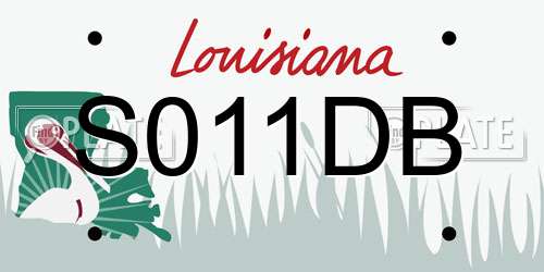 S011DB Louisiana License Plate