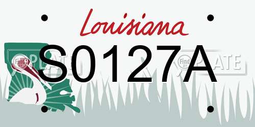 S0127A Louisiana License Plate