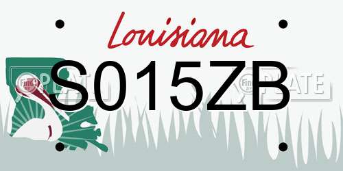 S015ZB Louisiana License Plate