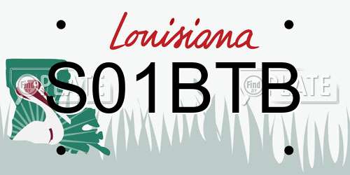 S01BTB Louisiana License Plate