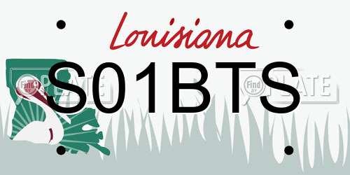 S01BTS Louisiana License Plate