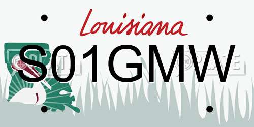 S01GMW Louisiana License Plate