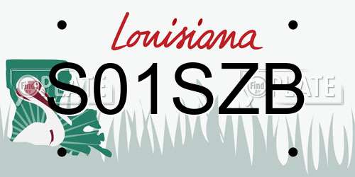 S01SZB Louisiana License Plate