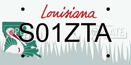 S01ZTA Louisiana License Plate