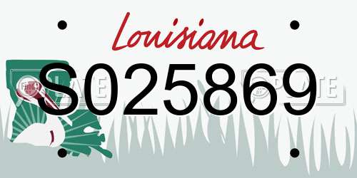S025869 Louisiana License Plate