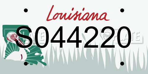 S044220 Louisiana License Plate