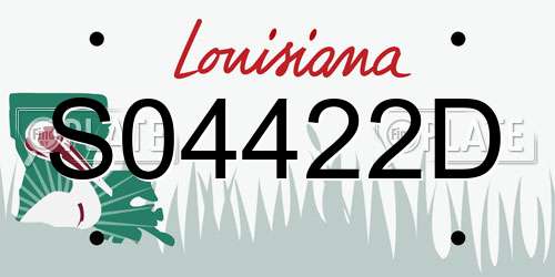 S04422D Louisiana License Plate