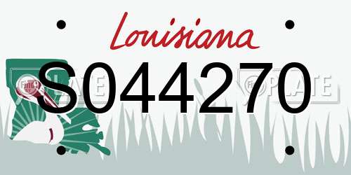 S044270 Louisiana License Plate