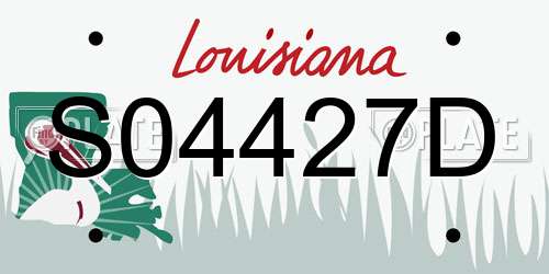 S04427D Louisiana License Plate