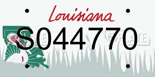S044770 Louisiana License Plate
