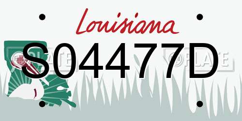 S04477D Louisiana License Plate