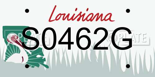S0462G Louisiana License Plate