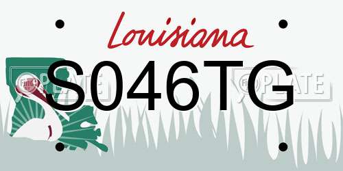 S046TG Louisiana License Plate